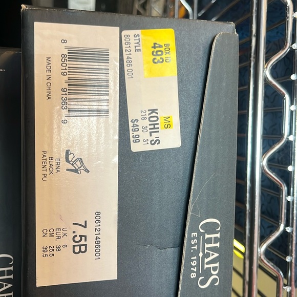 493 New chaps women's erna black patent pu strappy open toe sandals heels shoes - Picture 9 of 9